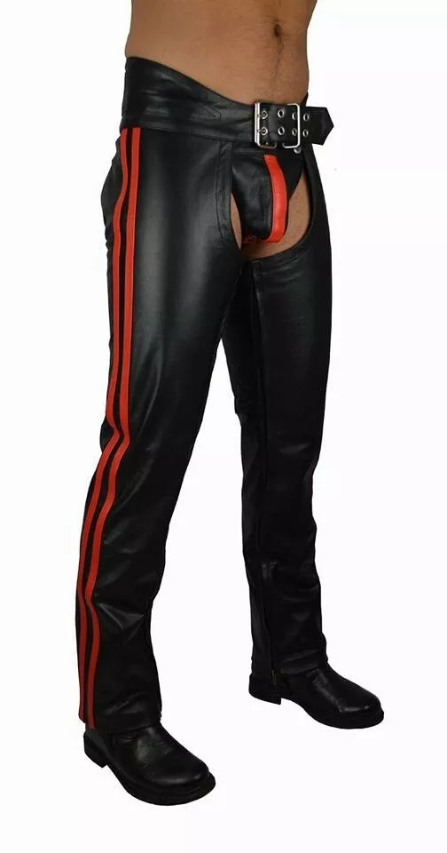 100 Genuine Leather Mens Motorcycle Kinky Street Cruising Bondage Gay Chaps