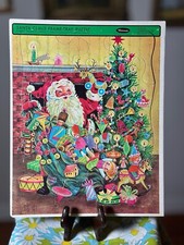 vintage whitman christmas puzzle santa claus workshop night