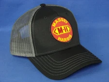 Massey Harris Tractor Hat - Black And Dark Grey Mesh - Snapback - Trucker