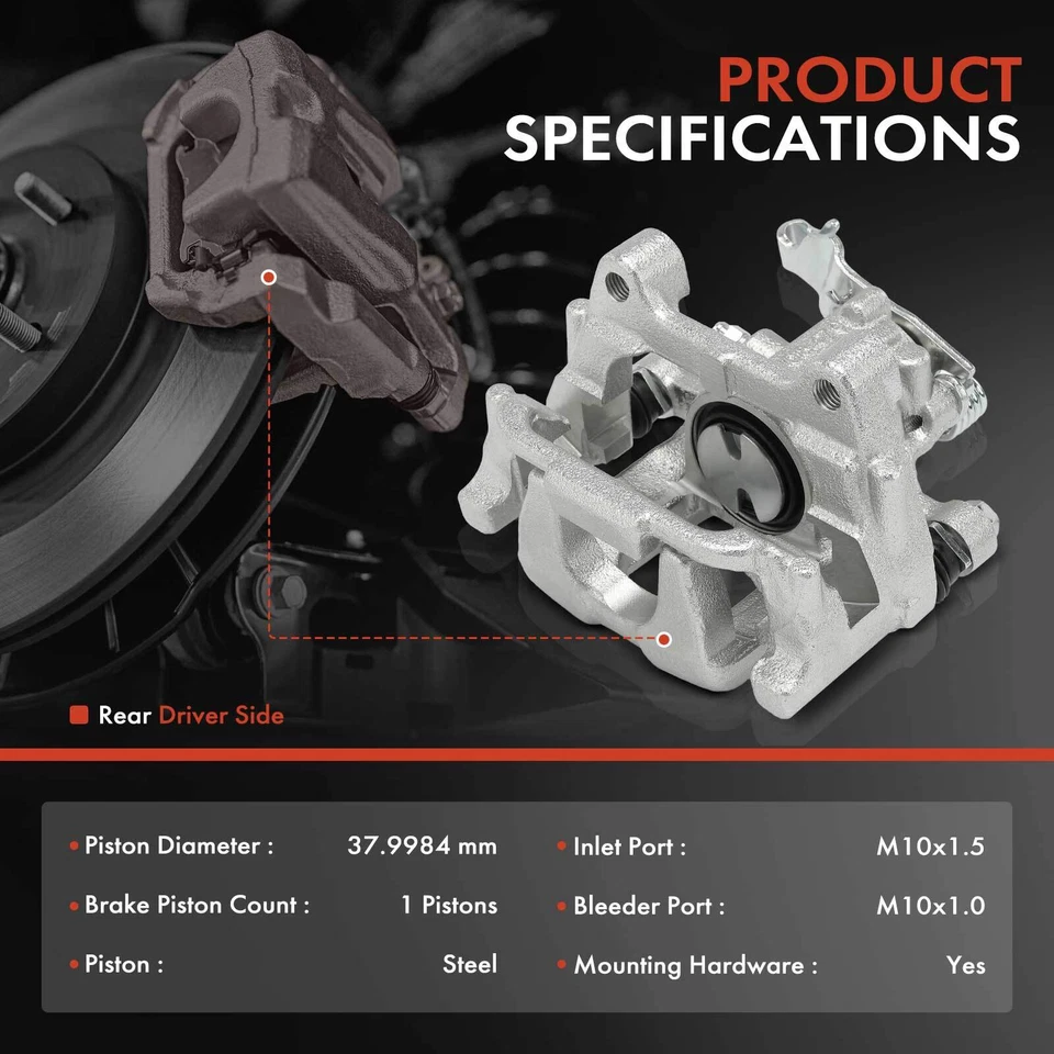Pinza de freno trasera izquierda con soporte para Volkswagen Jetta Golf Beetle Eos Audi A3 Foto 2 de 4