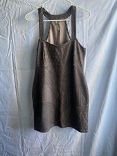 Free People Brown Crochet Knit Tunic Mini Dress Women Junior Size Medium, H09