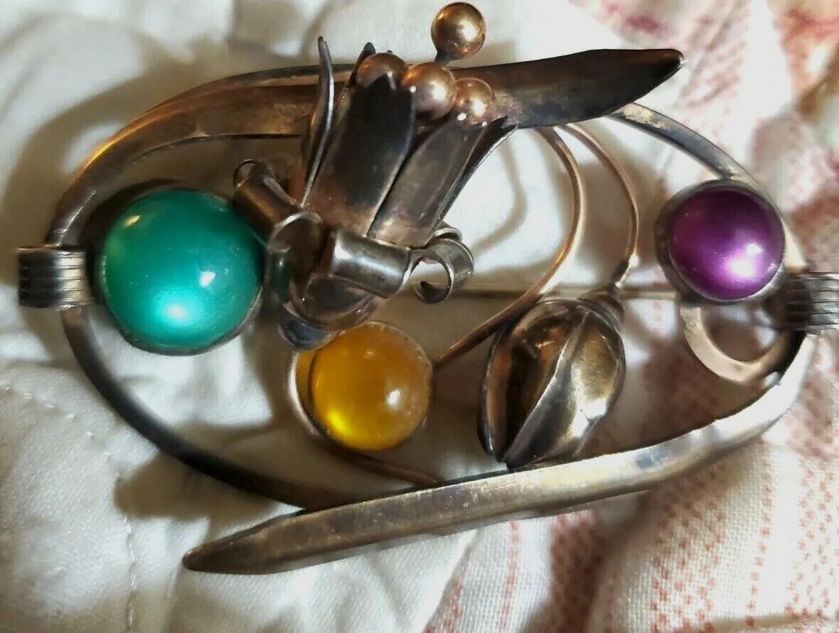 Louis Stern Co Ornate Figural 3D 800 Silver 1/20 12K GF