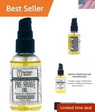 Natural Pre-Shave Oil 2 oz. – Unscented – Protects Against Irritation and Raz...