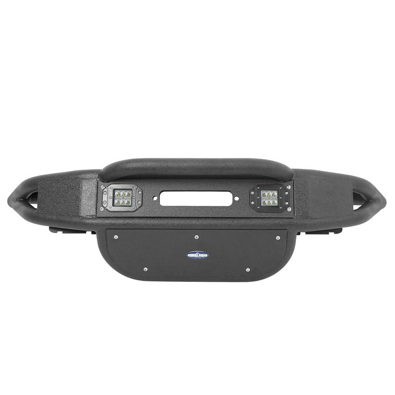 Rock Crawler Front Bumper w/Spotlight & Winch Plate for 07-18 Jeep Wrangler JK