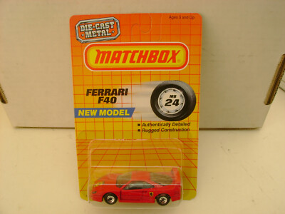 1987 MATCHBOX SUPERFAST MB24 RED FERRARI F40 NEW ON CARD