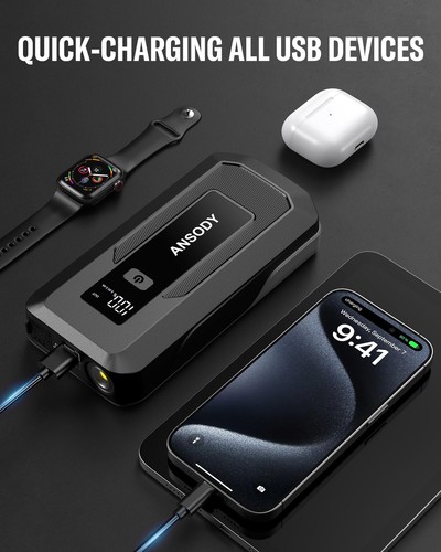 S7 Car Battery Jump Starter(Up to 10L Gas / 8L Diesel Engine), 3000A Starter - Foto 6 di 7