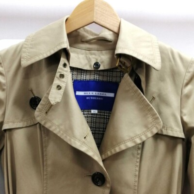 BURBERRY BLUE LABEL trench coat belted color Beige size-34 fashion