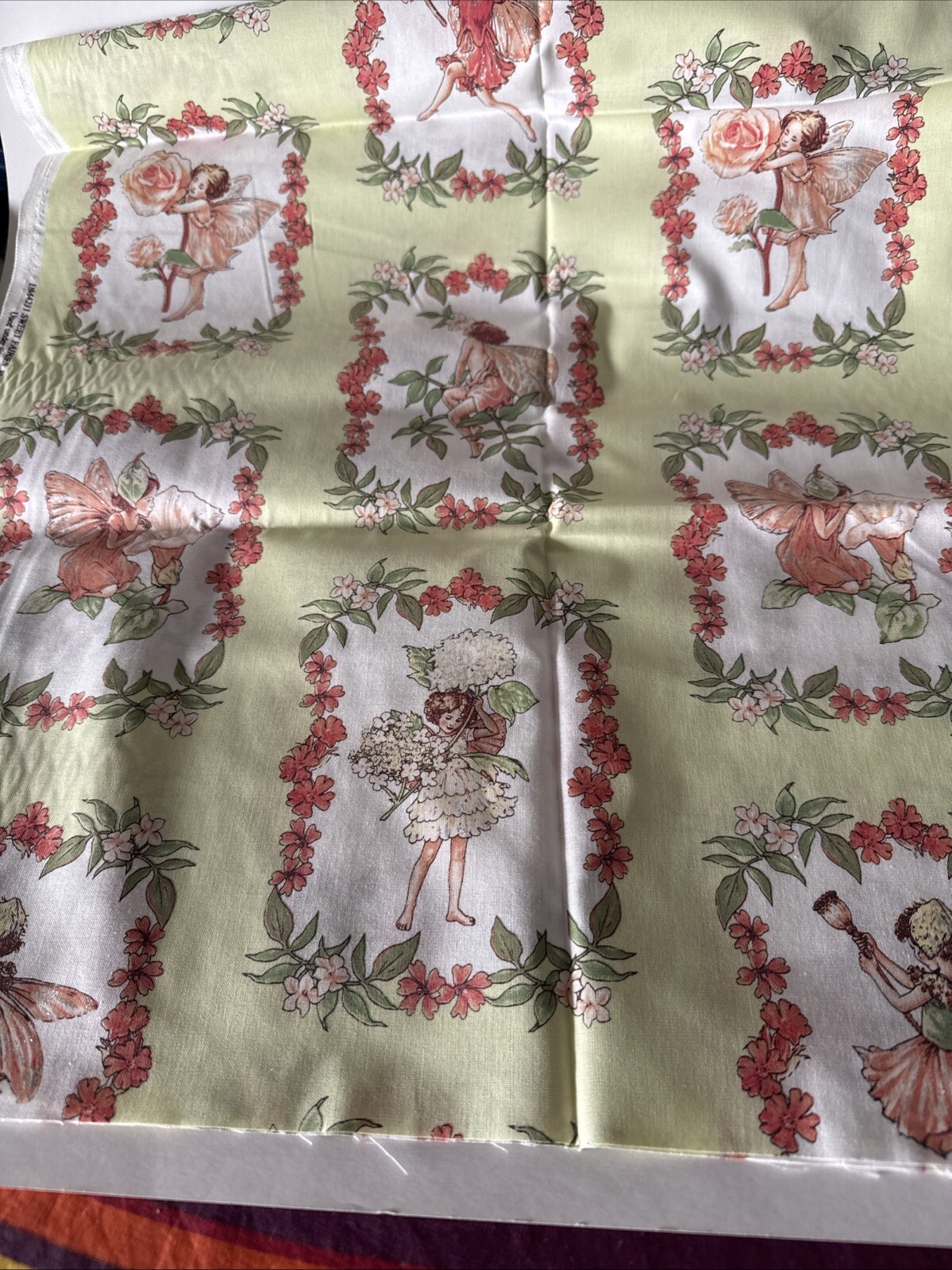 Petal Fairies Cotton Fabric M Miller 1 Yd New DM 4211 ( 37L X 42”W)