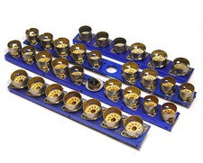 31x Röhren-Fassung, keramisch Pico-7 & Noval-9, auf Alu-Streifen, montagefertig