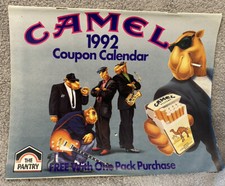 Vintage Smokin' Joe Camel Pantry Calendar 1992 Unused Coupons Rare NOS
