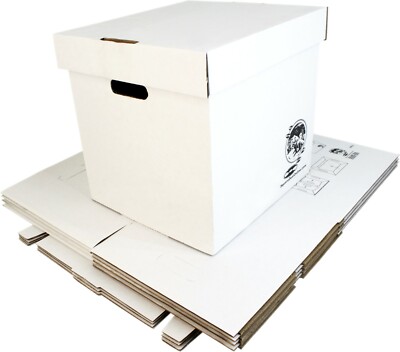 5 Heavy-Duty Cardboard 12'' Vinyl Record Storage Boxes - Holds 90 Each #12BC13