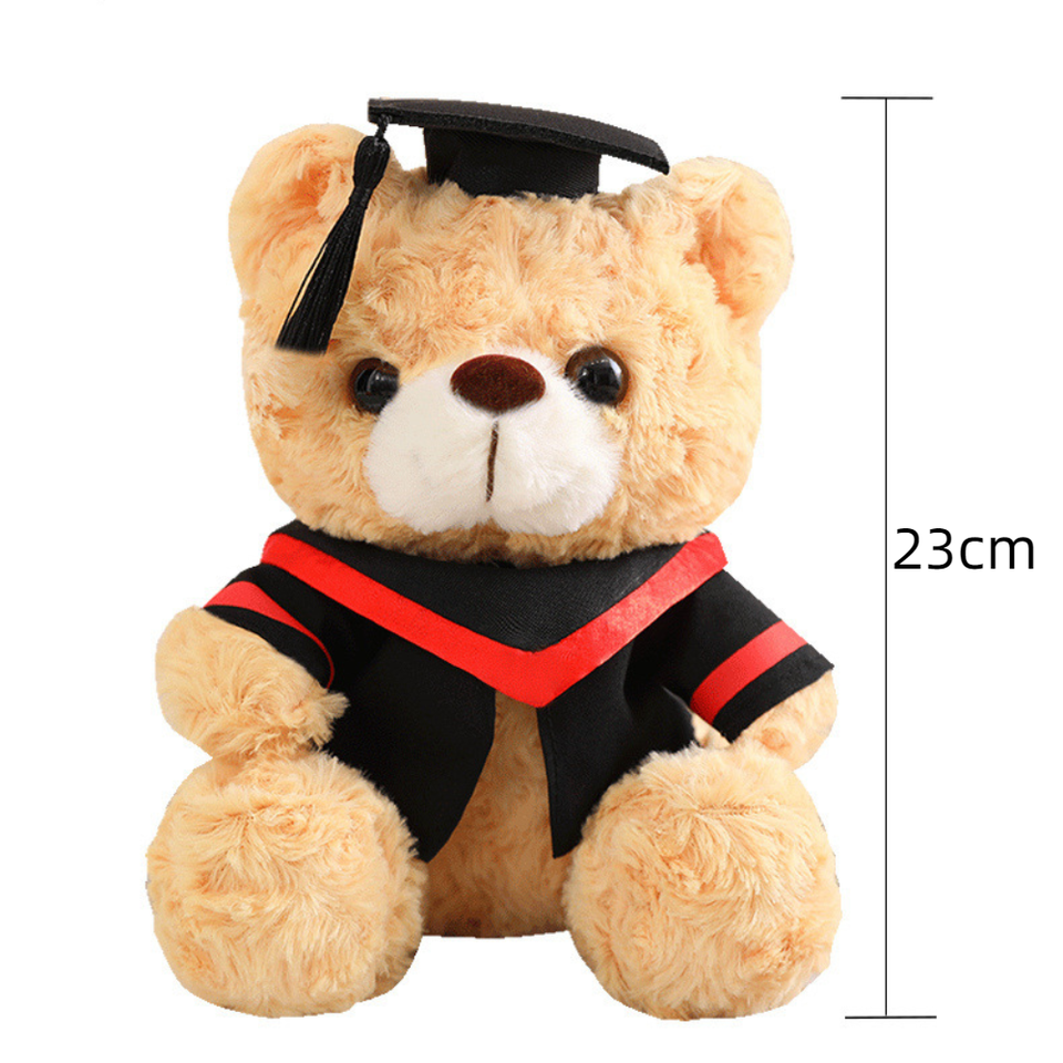 Small Sitting Bear Doll Graduation Gown Graduation Gift Plush Toy