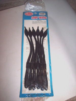 Manns 7'' Jelly Worm 6PK Worms Baby Snake Worm Lure Black Berry Worm Discontinued