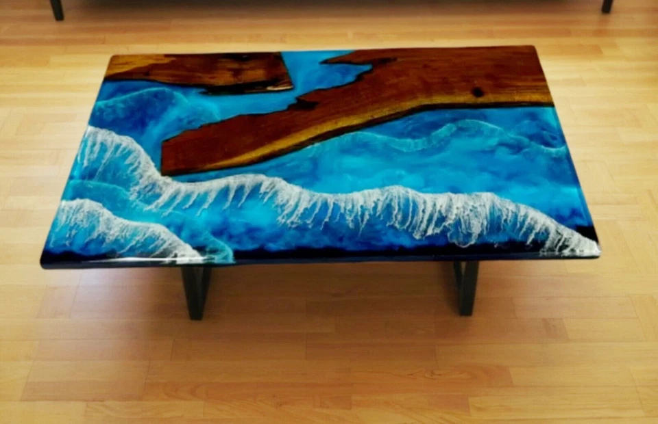 Wood Epoxy Coffee Table, Made To Order , River Side Table, Epoxy Sofa Table - Image 2 of 4