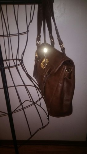 MONET Shoulder Bag Purse Brown Smooth Faux Leather Gold Accents NWOT Gorgeous!! - Picture 6 of 11