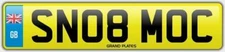 MOCK SNOB NUMBER PLATE SN08 MOC CHERISHED CAR REG MOCS MOCHA NO ADDED FEES