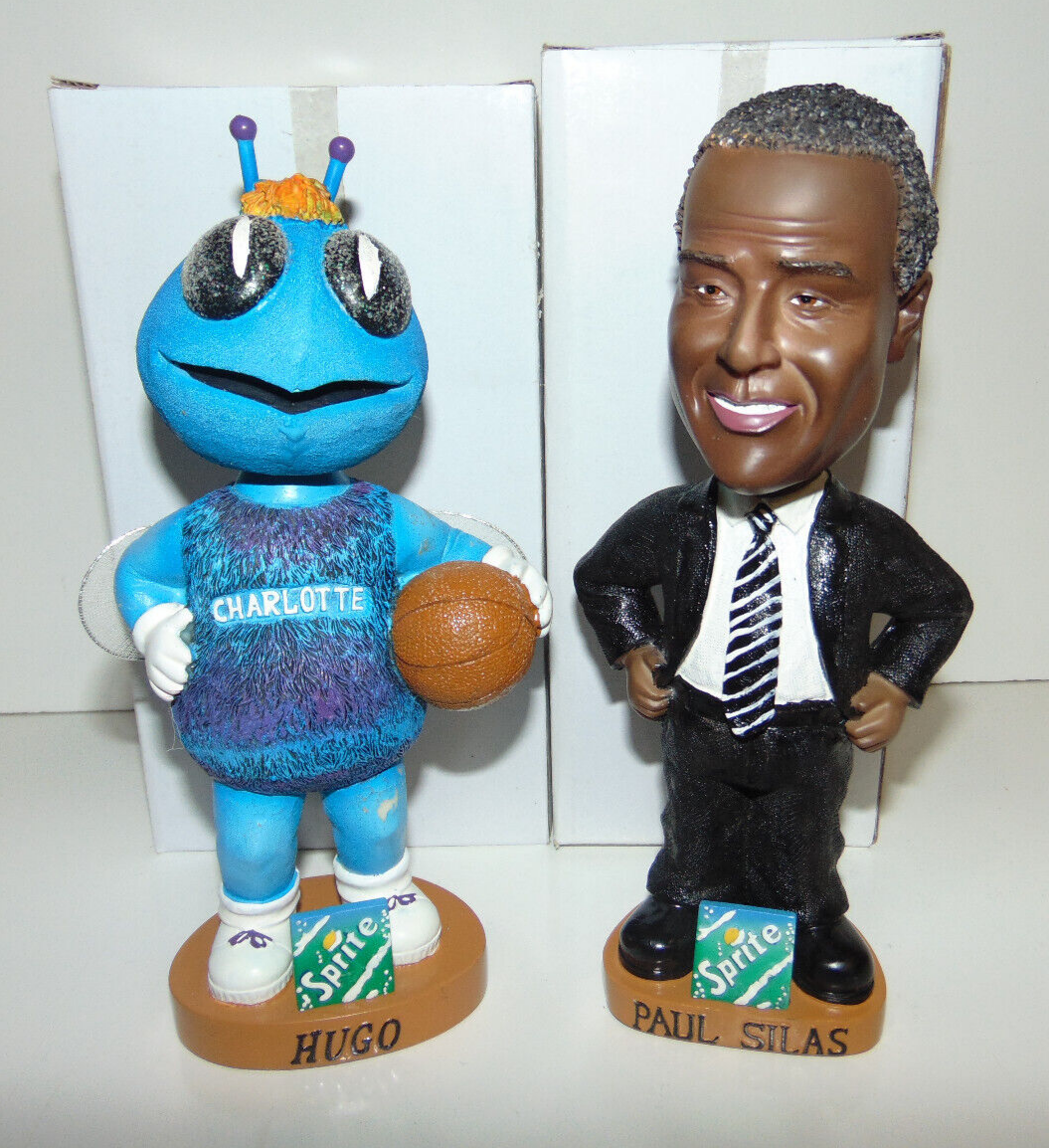 PAUL SILAS + HUGO CHARLOTTE HORNETS VINTAGE 2001 BOBBLEHEAD SGA