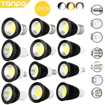 10 x 12 W dimmbare LED-COB-Strahler E27 GU10 E14 MR16 E12 B22 6 W 9 W Glühbirne