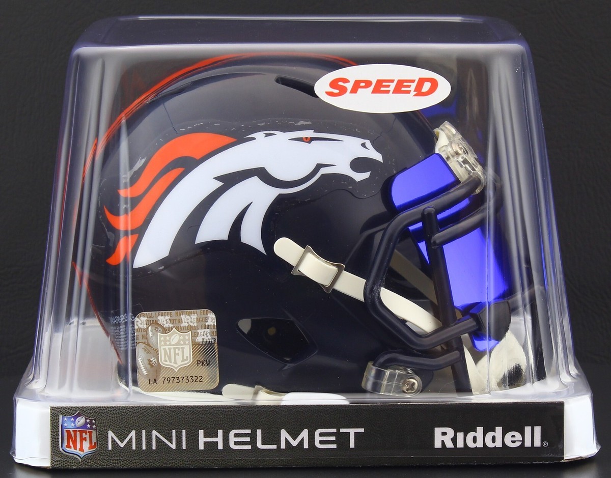 denver broncos mini football helmets DENVER BRONCOS NFL Riddell SPEED Mini Football Helmet w/ EYE SHIELD VISOR