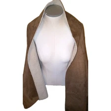 Cejon Women's Vest Faux Animal Hide Fur Lining Brown Open Front One Size Western