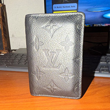 Louis Vuitton Men’s Black Monogram Bifold Folding Wallet Canvas w/ Logo Accents
