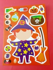 Halloween activity witch sticker sheet