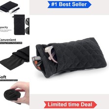 Double Glasses Case Soft Eyeglass Pouch Microfiber Sponge Padded Lining Squeeze