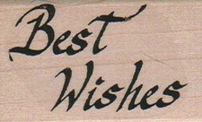 Best Wishes Script 1 1/2 x 2 1/4" Mounted Rubber Stamp, Words and Phrases