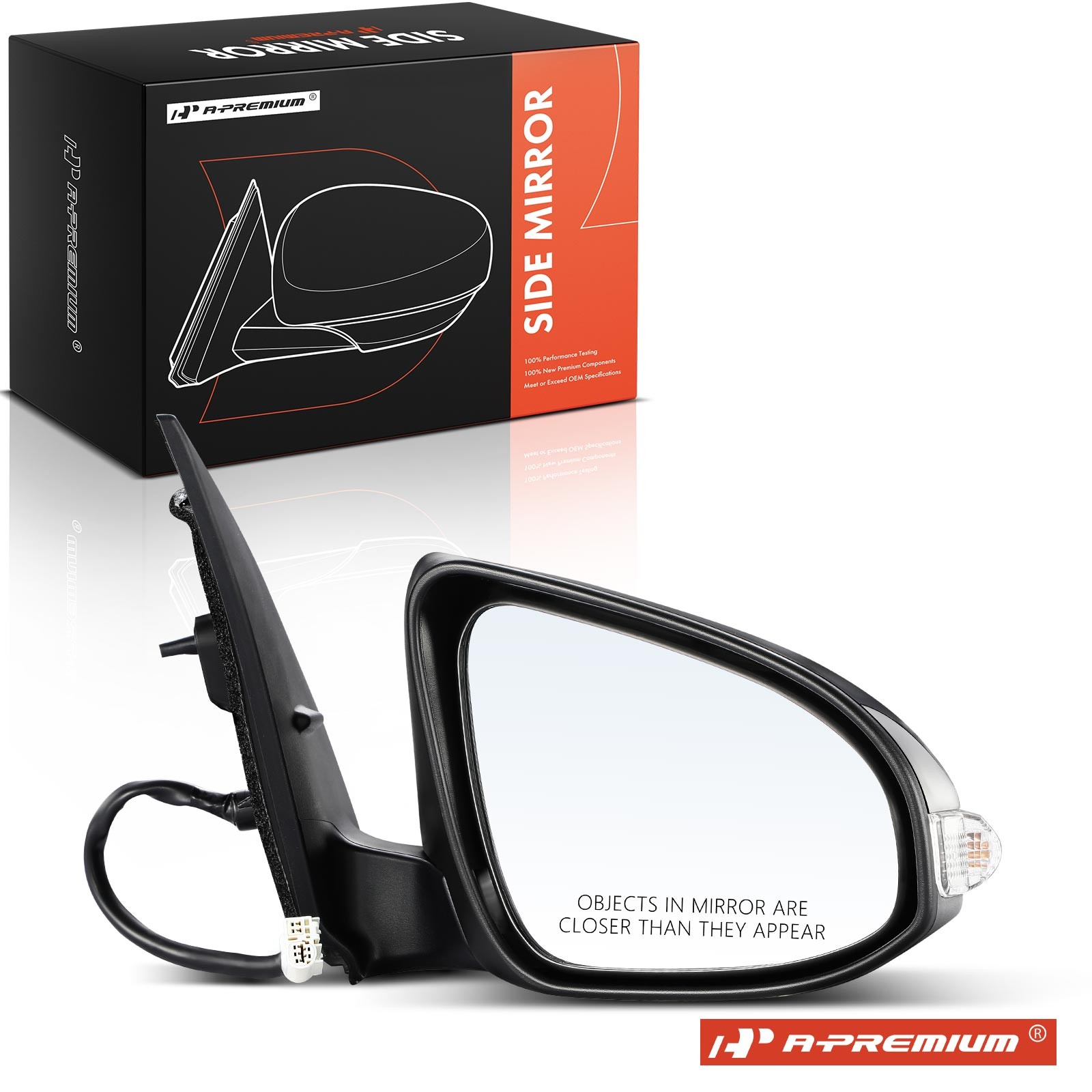 A-Premium Passenger Power Mirror w/ Manual Folding for Toyota Corolla 2014-2019