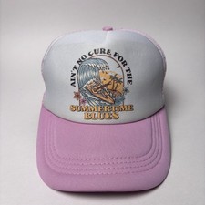 Summertime Blues Trucker Hat Pink White Mesh ...