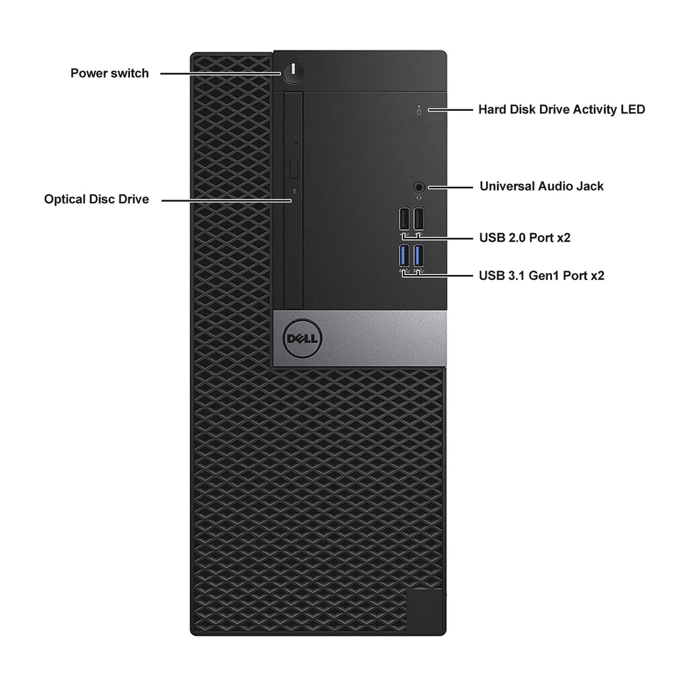 Computadora de escritorio Dell MT PC i7 RAM DDR4 64 GB NVMe SSD 1 TB Windows 11 WIFI Foto 3 de 4
