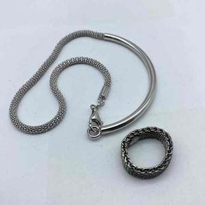 Sterling Silver 925 Mesh Jewelry Set Anklet 11.5" Ring Size 7 16.17g