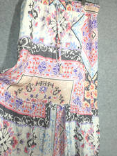 Y2K Maxi Skirt S En Creme Lined Stretch Waist Front Slit Prairie Festival Boho
