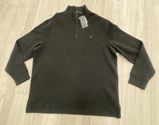 Polo Ralph Lauren Men  s XL Black Long Sleeve 1/4 Zip Pullover Cotton Sweater New