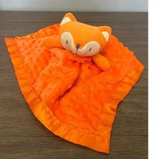 Orange Fox Baby Security Blanket Minky Dot Satin Trim Plush Lovey Snuggler Toy