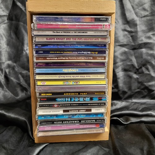 Napa Valley Wooden CD Storage Crate Holds 20 Discs Media Case Vintage ...