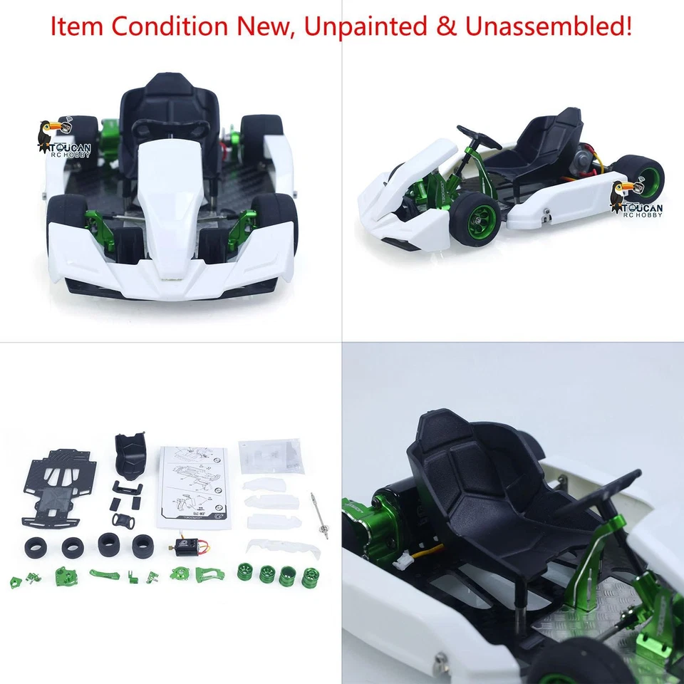 JDM 298A 1/10 Plastic RC Racing Car 4WD RC Go Kart Metal Wheelhub Unassembled - Image 3 of 4