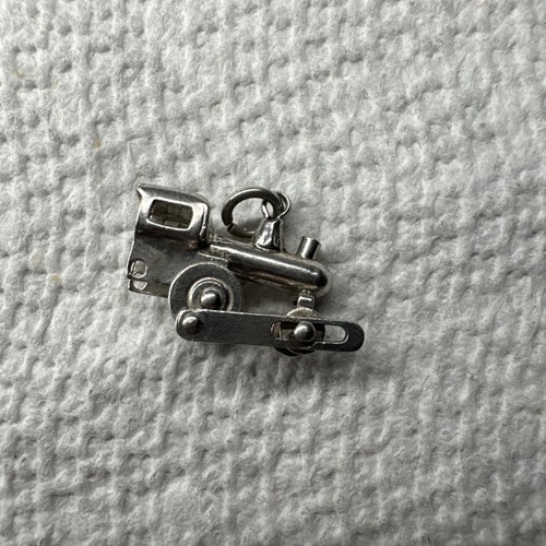 Vintage Sterling Silver Articulated Steam Locomotive Train Charm Moving Wheels