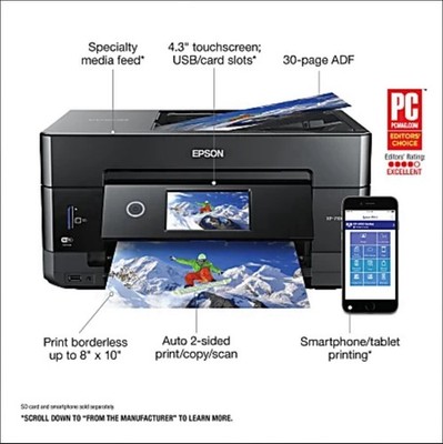 New Epson Expression XP-7100 Wireless Photo inkjet Duplex Copy Scan Printer 3s
