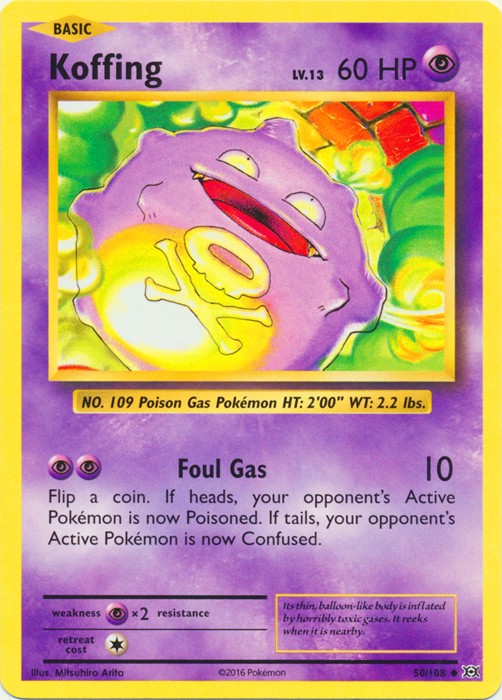 Koffing - 50/108 - Uncommon - Lightly Played