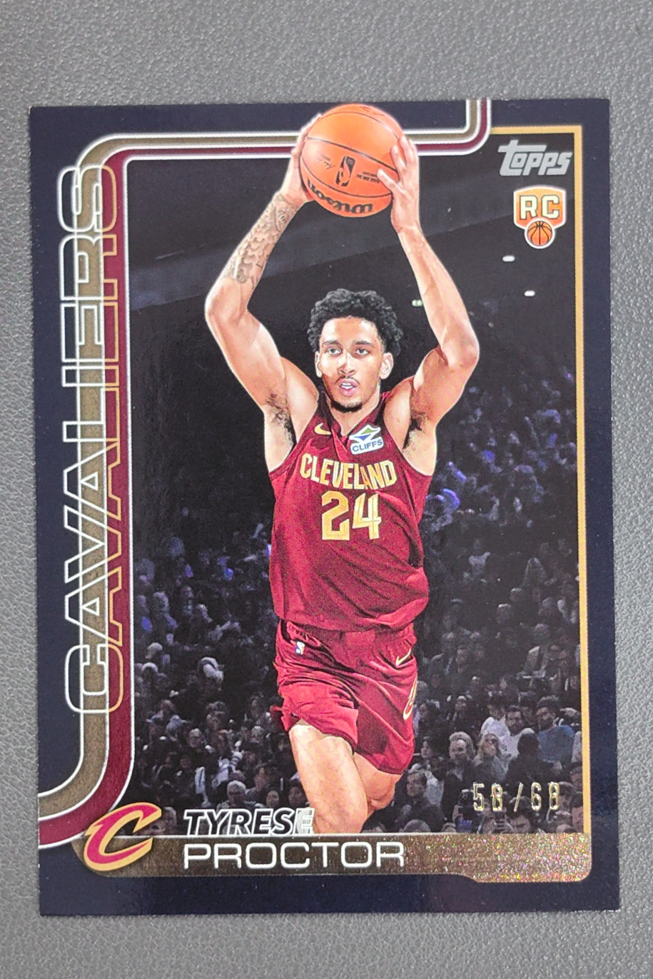 2025 Topps Tyrese Proctor Black Boarder Rookie RC /68 #250 Cavaliers