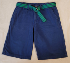 Polo Ralph Lauren Boys Blue Flat Front Chino Shorts Size 18 With Belt