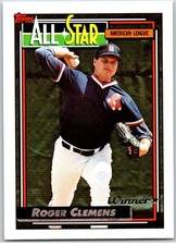 #405 Roger Clemens, Boston Red Sox - All-Star 1992 Topps Gold Winner base