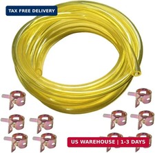 10 Feet Long Fuel Line Fuel Hose Fuel Tube 1/4" ID x 3/8" OD with Hose Clamps fo
