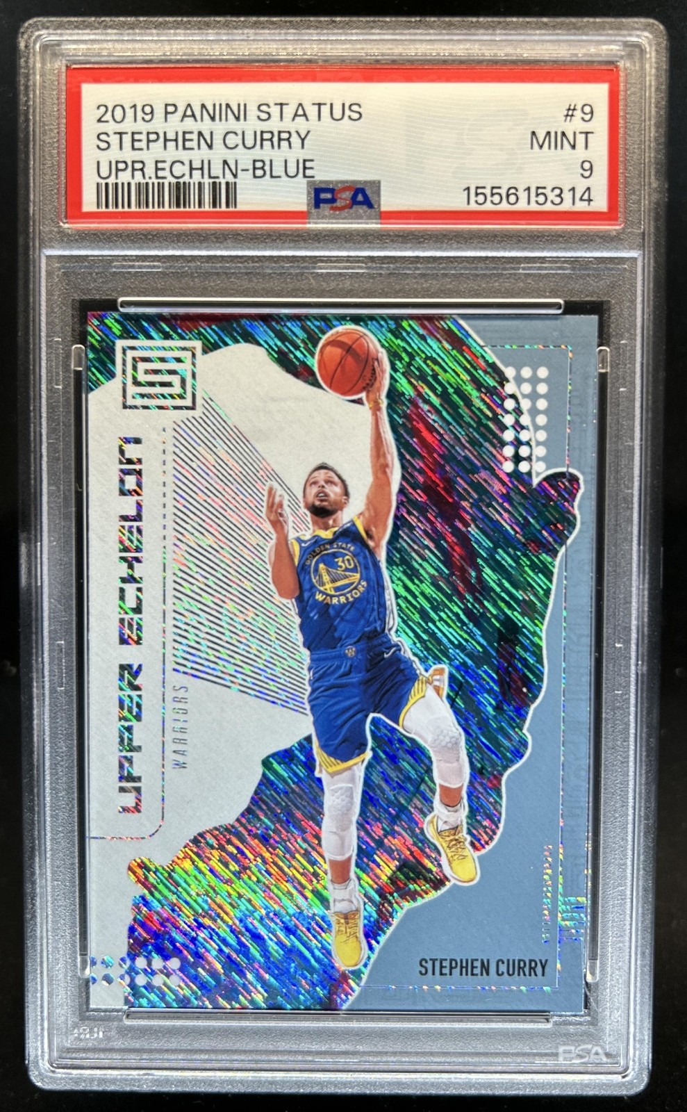 2019-20 Panini Status Stephen Curry Upper Echelon Blue #9 Warriors PSA 9
