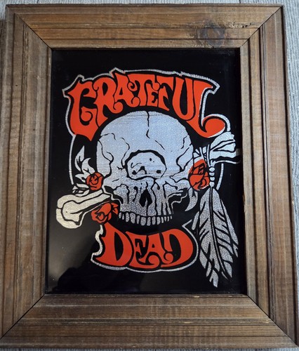 Vintage Grateful Dead Carnival Glass Foil Wood 8” X 10” prize wall hanging