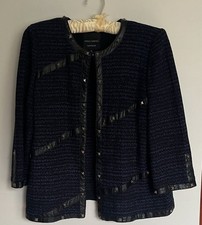 Ming Wang Sapphire Women s Jacket Blazer Open Front One Hock Closure