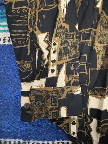 Pull Vintage Henri Valdise - Couleur Or, Motif Géométrique, Taille M, Occasion Très Bon état