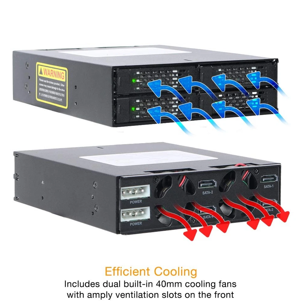 Matte Black Heavy Duty Metal Hard Drive Enclosure for RAID 2.5 SATA SSD HDD - Image 4 of 4