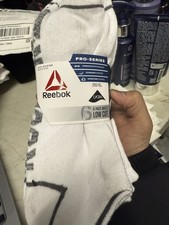 Reebok Men's Pro-Series Cotton Low Cut Socks, 6-Pack NEW Black  White SZ 6-12.5